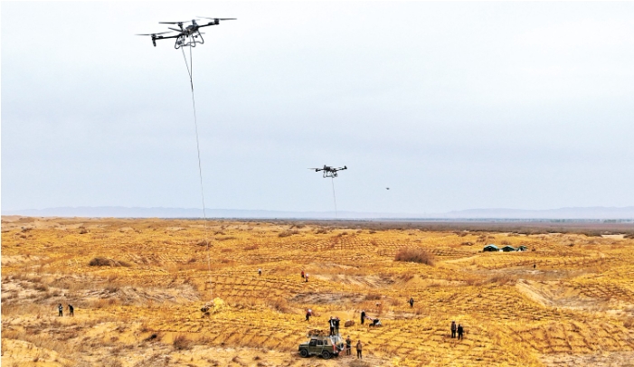 无人机将营建阻沙.png