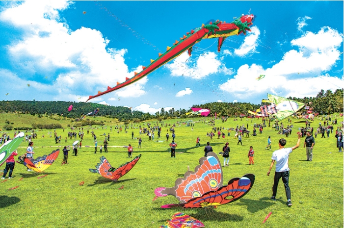 重庆武隆仙女山大草原开展风筝季活动.png